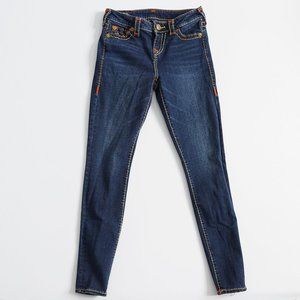 True Religion Halle Super T Mid Rise Super Skinny Size 26